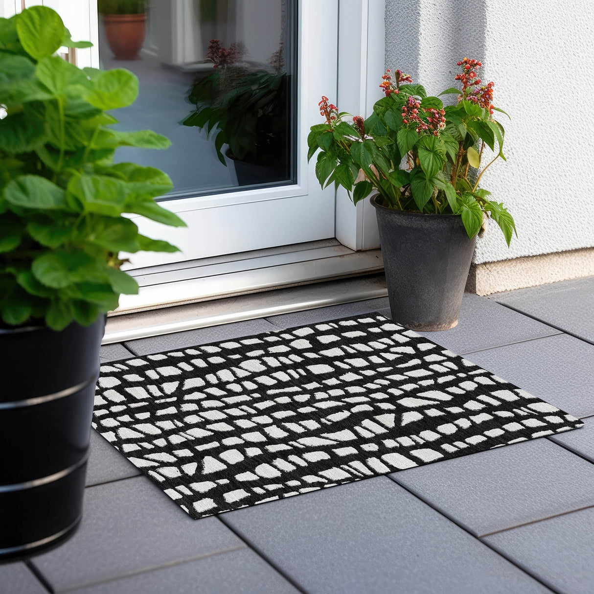 Machine Washable Indoor/ Outdoor Chantille Modern Abstract Rug