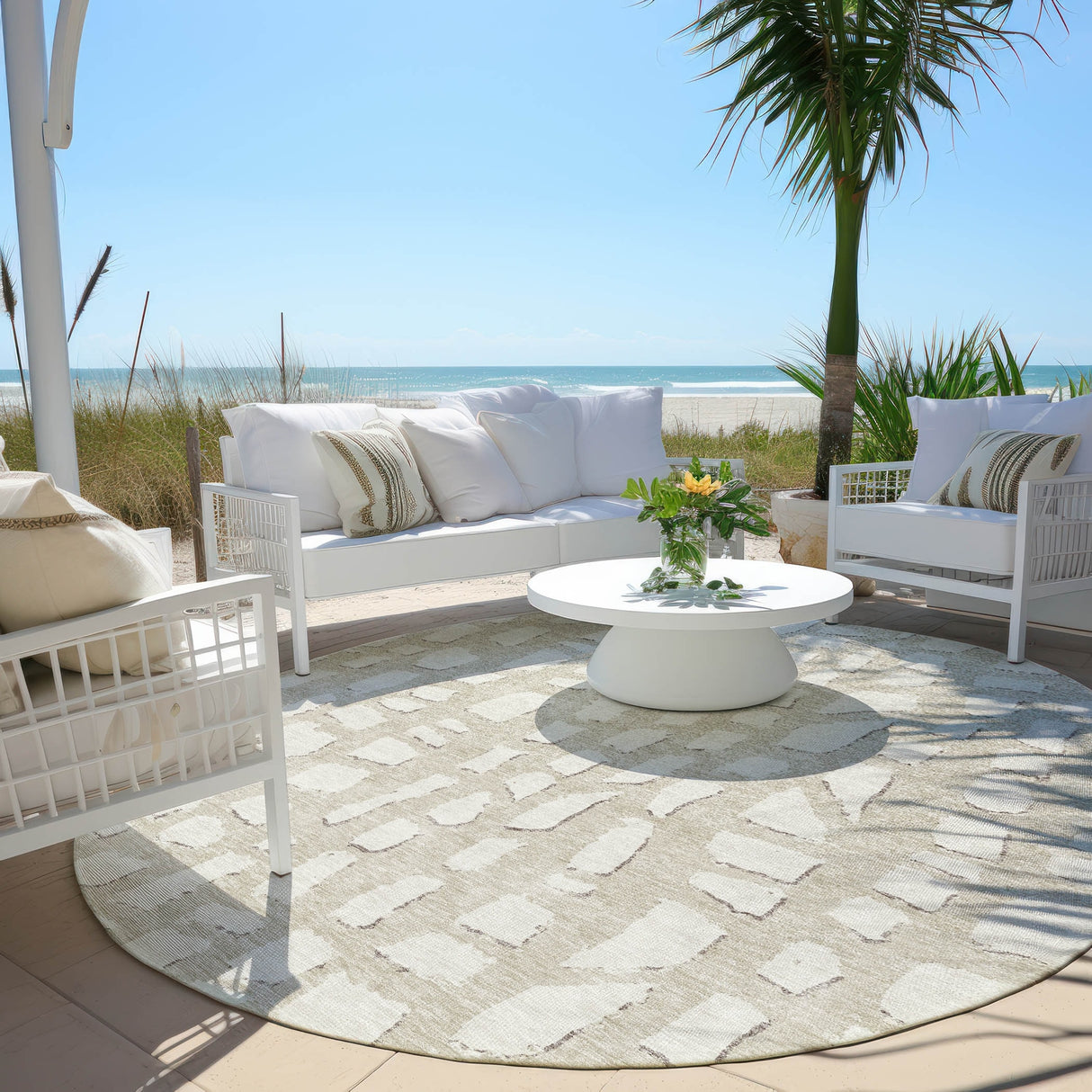 Machine Washable Indoor/ Outdoor Chantille Modern Abstract Rug