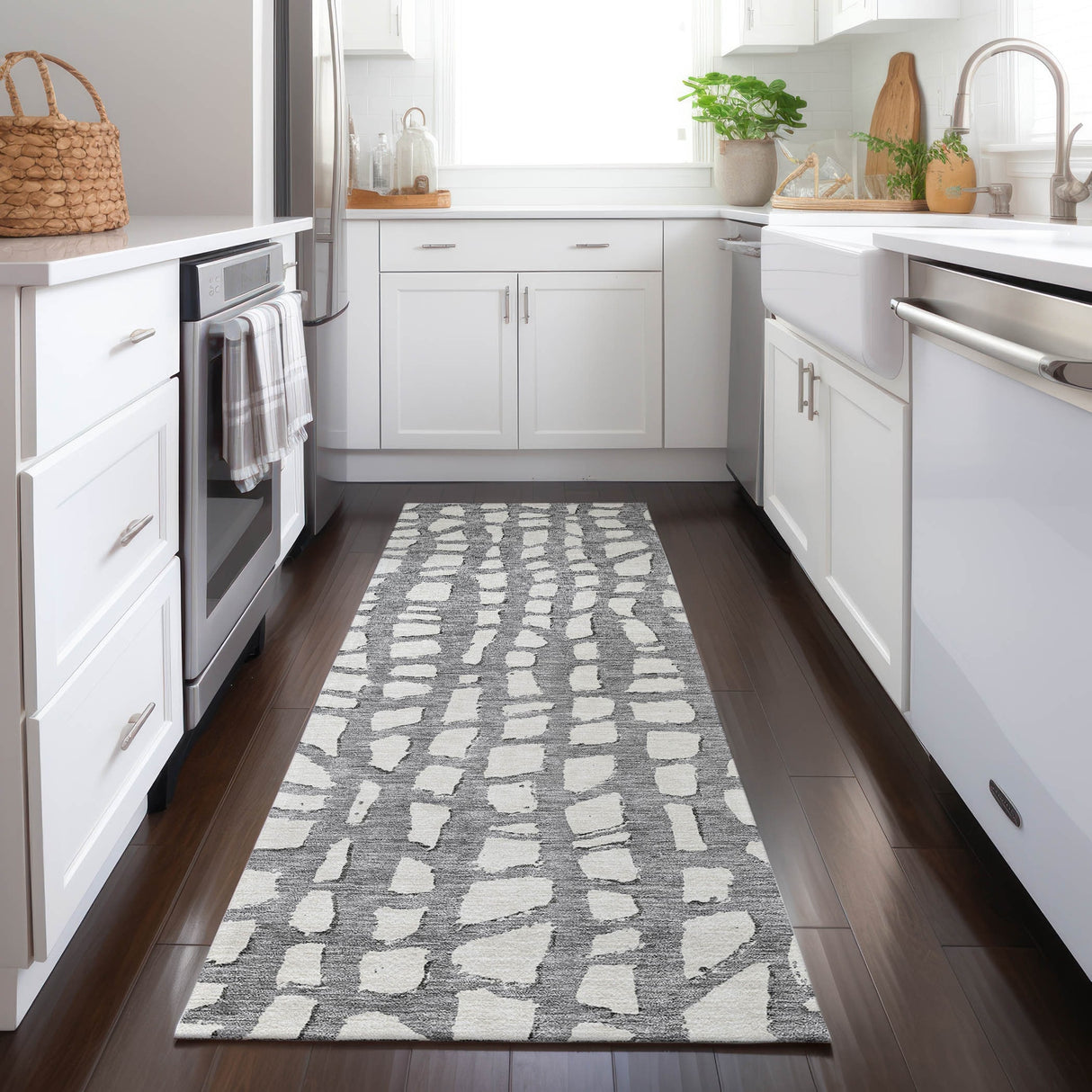 Machine Washable Indoor/ Outdoor Chantille Modern Abstract Rug