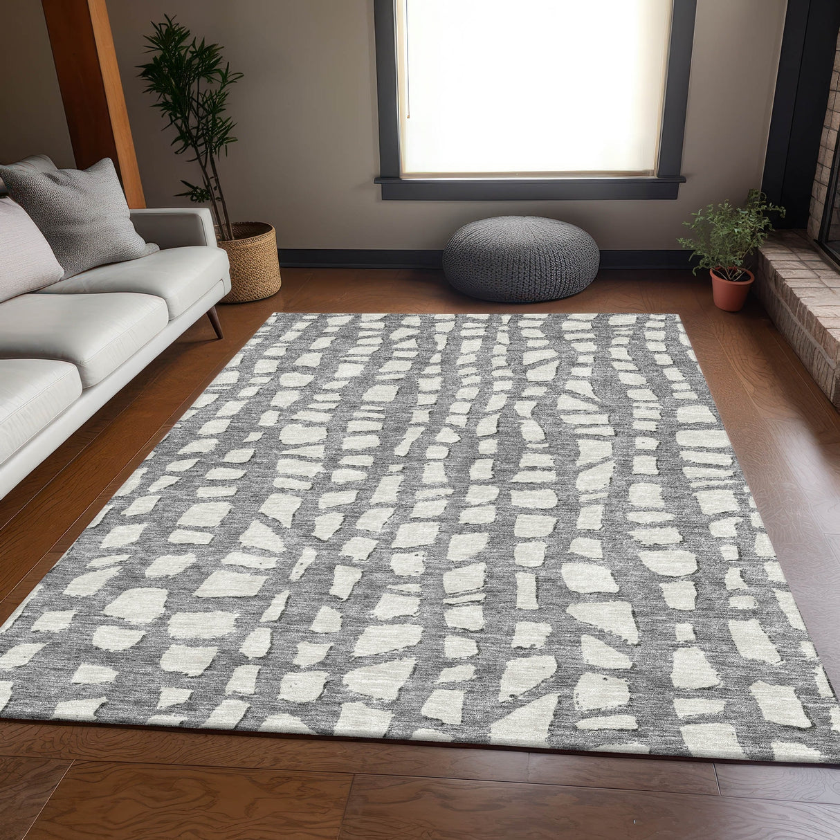 Machine Washable Indoor/ Outdoor Chantille Modern Abstract Rug