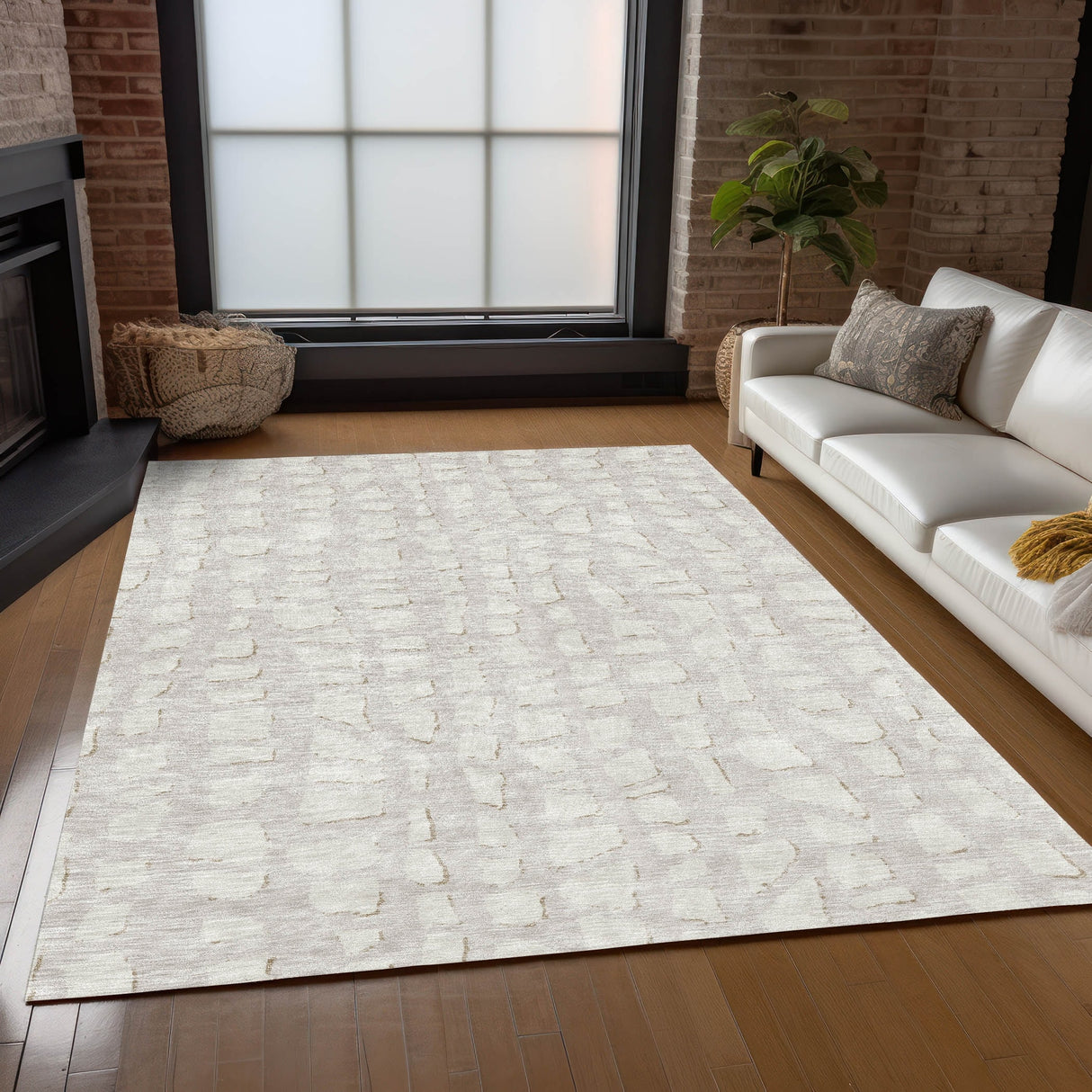 Machine Washable Indoor/ Outdoor Chantille Modern Abstract Rug
