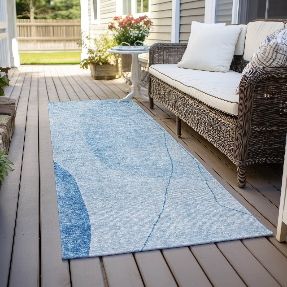 Machine Washable Indoor/ Outdoor Chantille Modern Abstract Rug