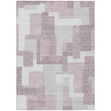 Machine Washable Indoor/ Outdoor Chantille Modern Blocks Rug