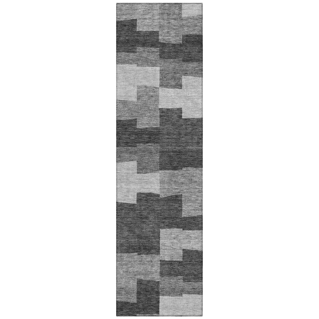 Machine Washable Indoor/ Outdoor Chantille Modern Blocks Rug