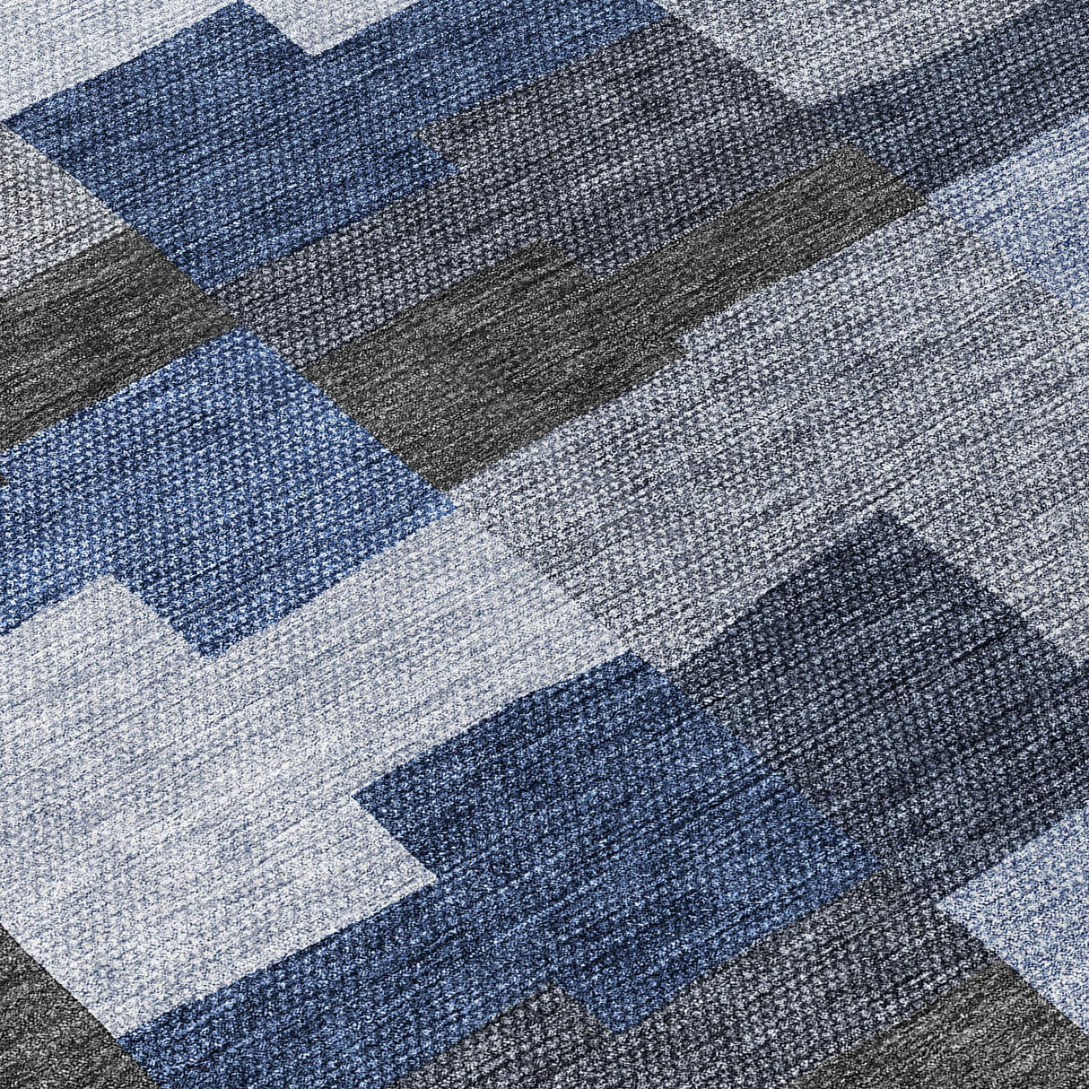 Machine Washable Indoor/ Outdoor Chantille Modern Blocks Rug