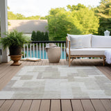 Machine Washable Indoor/ Outdoor Chantille Modern Blocks Rug