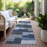 Machine Washable Indoor/ Outdoor Chantille Modern Blocks Rug