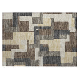 Machine Washable Indoor/ Outdoor Chantille Modern Blocks Rug