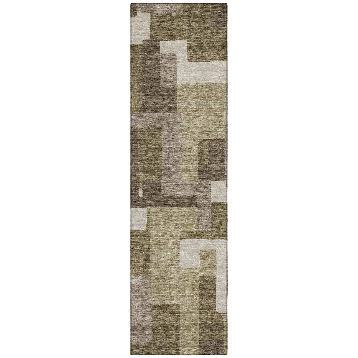 Machine Washable Indoor/ Outdoor Chantille Modern Blocks Rug
