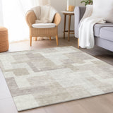 Machine Washable Indoor/ Outdoor Chantille Modern Blocks Rug