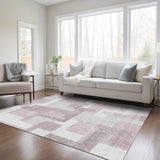 Machine Washable Indoor/ Outdoor Chantille Modern Blocks Rug