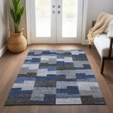Machine Washable Indoor/ Outdoor Chantille Modern Blocks Rug