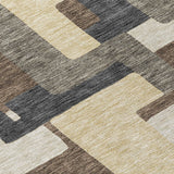 Machine Washable Indoor/ Outdoor Chantille Modern Blocks Rug