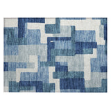 Machine Washable Indoor/ Outdoor Chantille Modern Blocks Rug