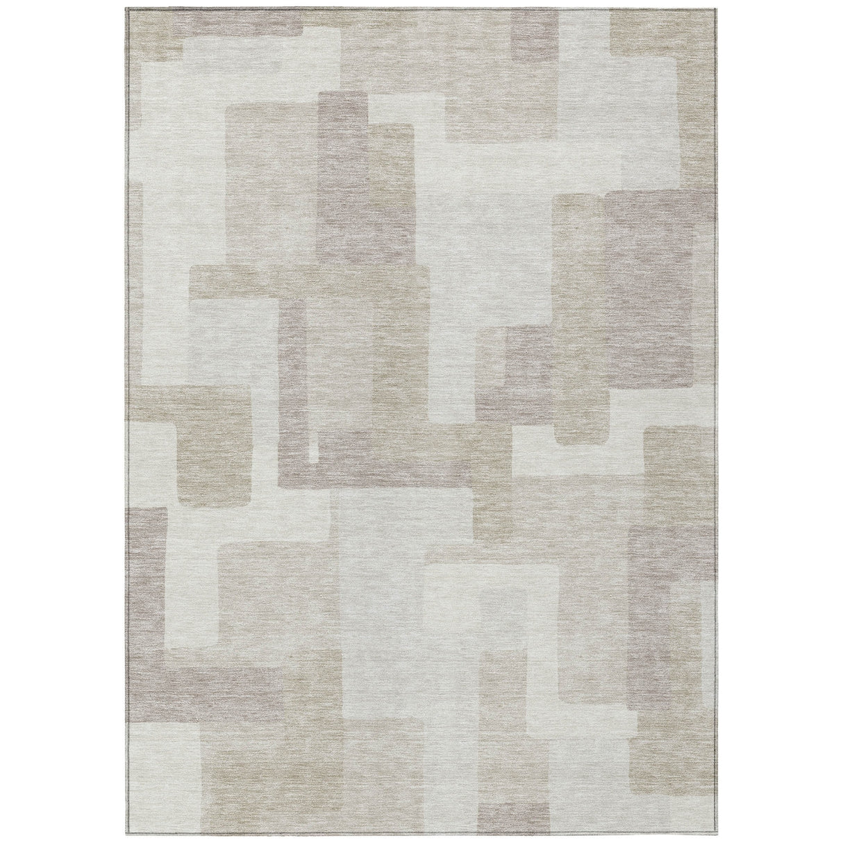 Machine Washable Indoor/ Outdoor Chantille Modern Blocks Rug