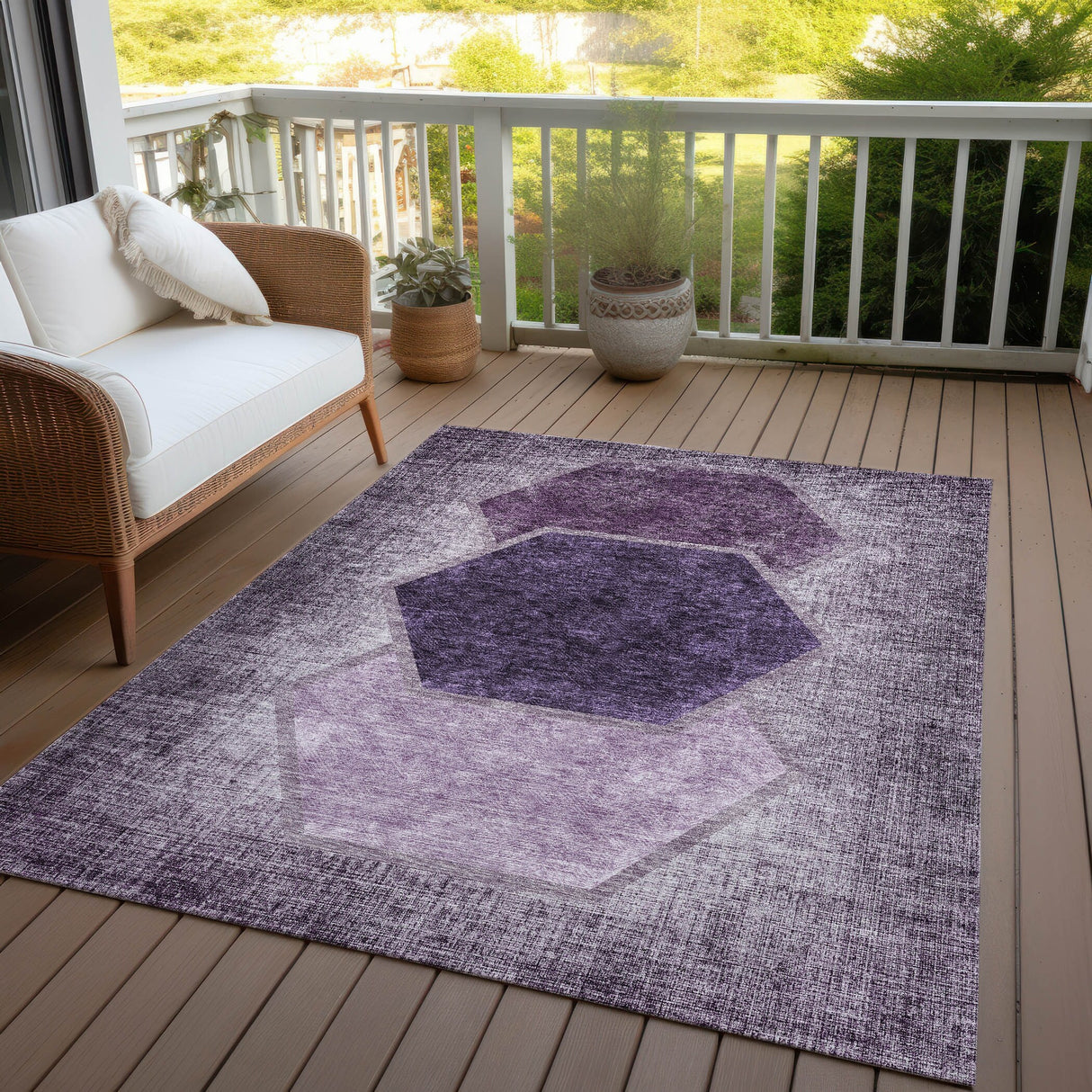 Machine Washable Indoor/ Outdoor Chantille Modern Boho Rug