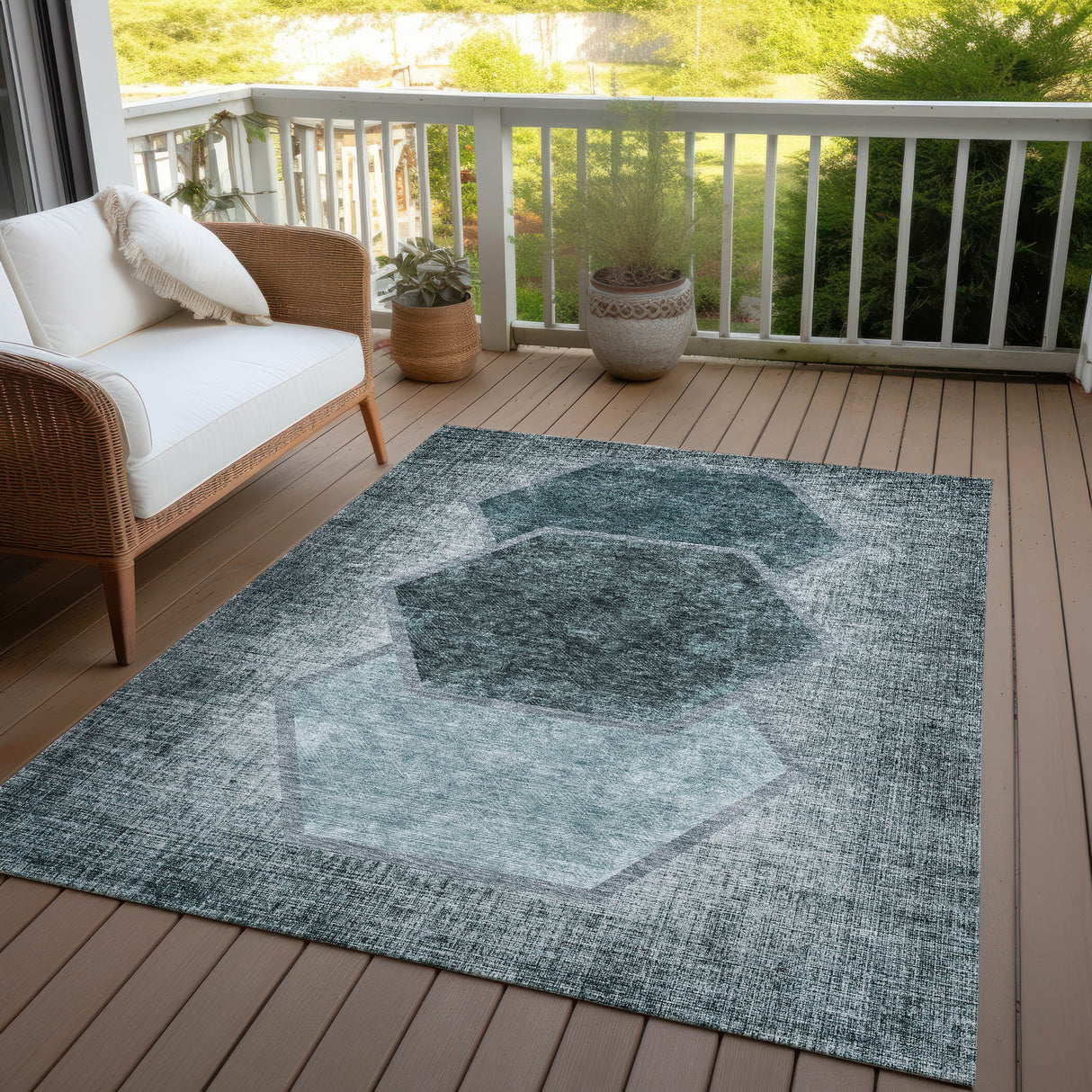 Machine Washable Indoor/ Outdoor Chantille Modern Boho Rug