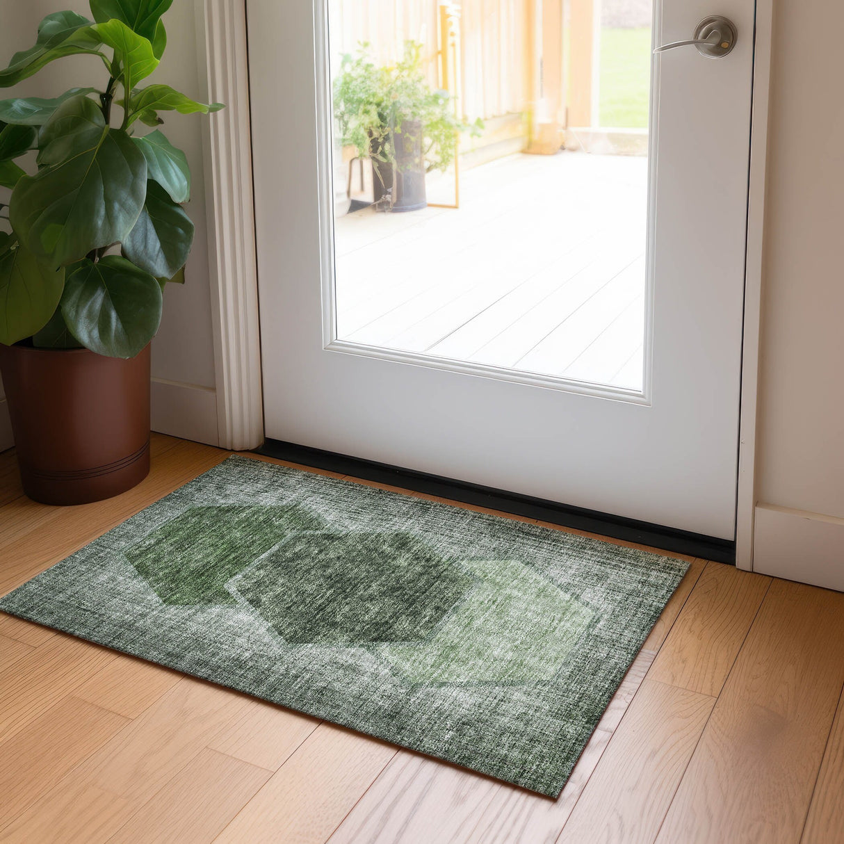 Machine Washable Indoor/ Outdoor Chantille Modern Boho Rug