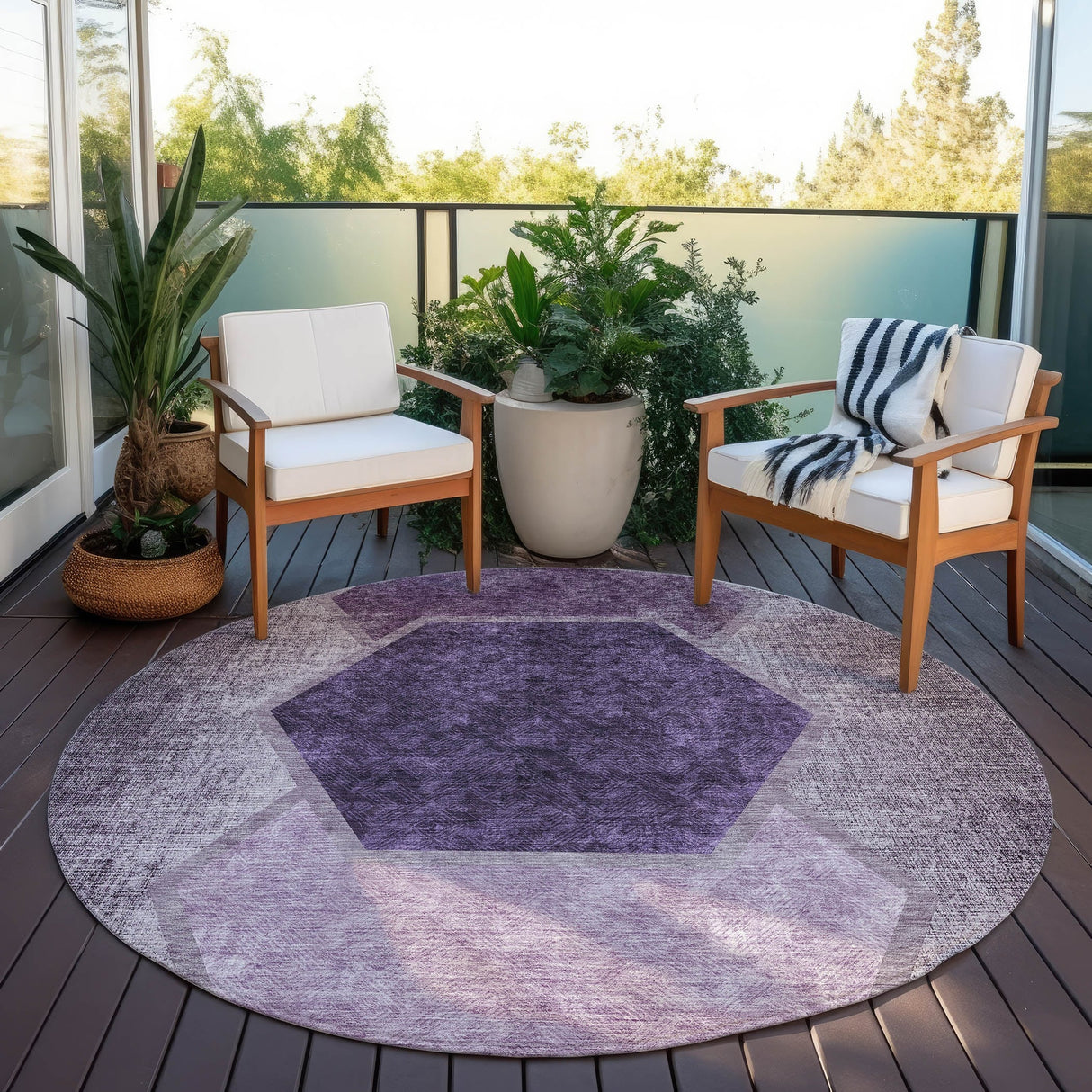 Machine Washable Indoor/ Outdoor Chantille Modern Boho Rug