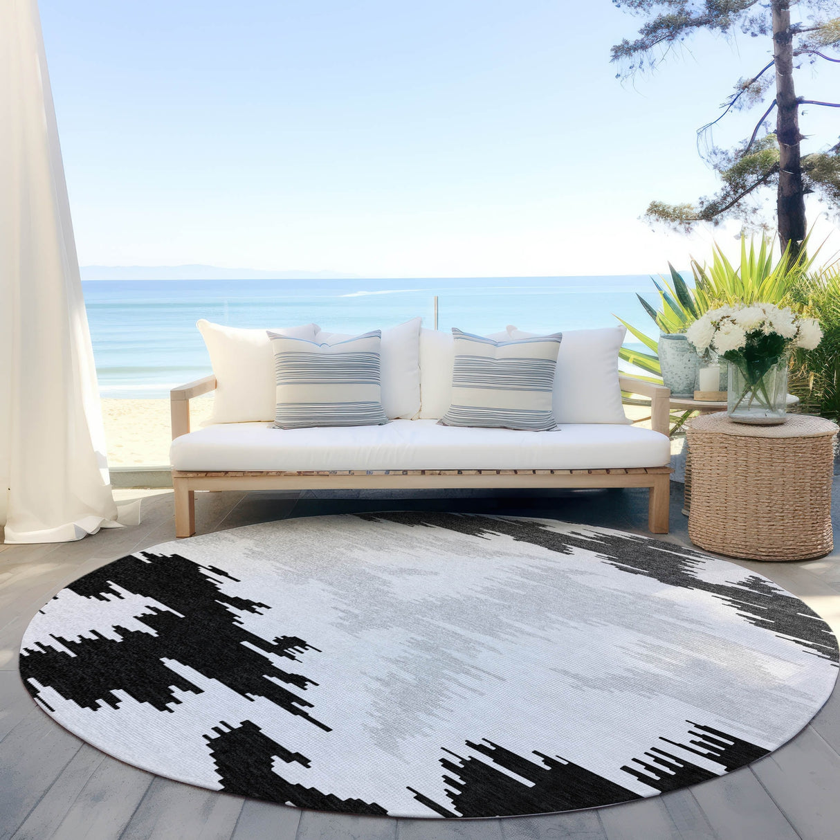Machine Washable Indoor/ Outdoor Chantille Modern Boho Rug