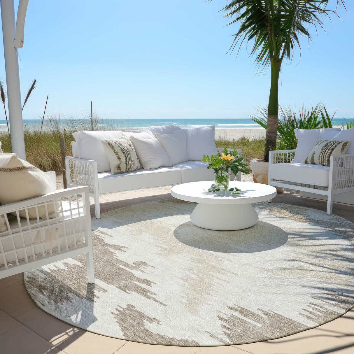 Machine Washable Indoor/ Outdoor Chantille Modern Boho Rug