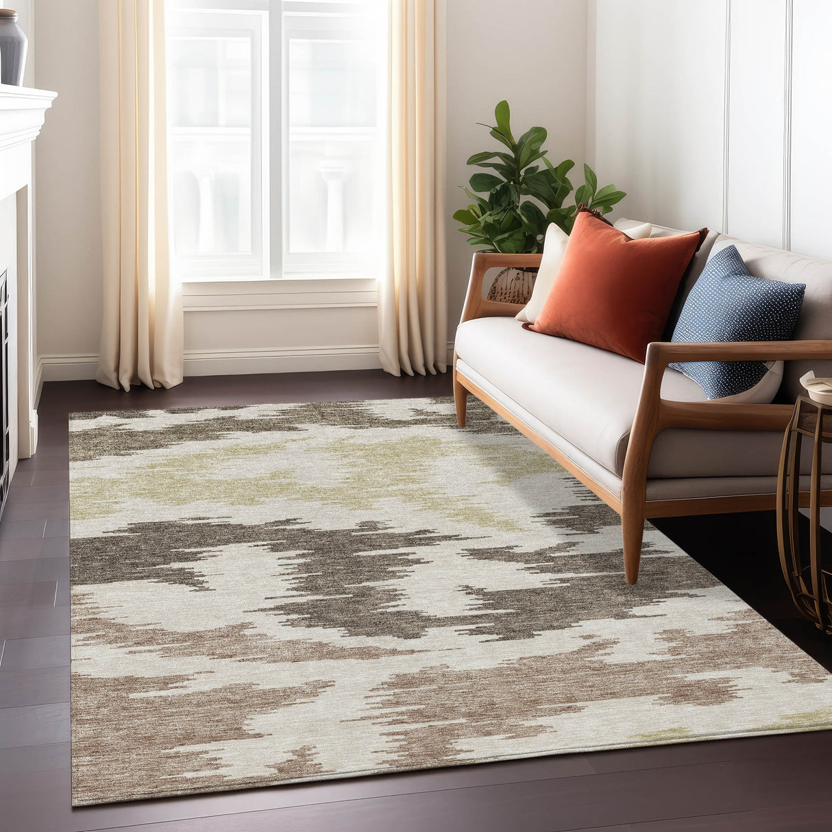 Machine Washable Indoor/ Outdoor Chantille Modern Boho Rug