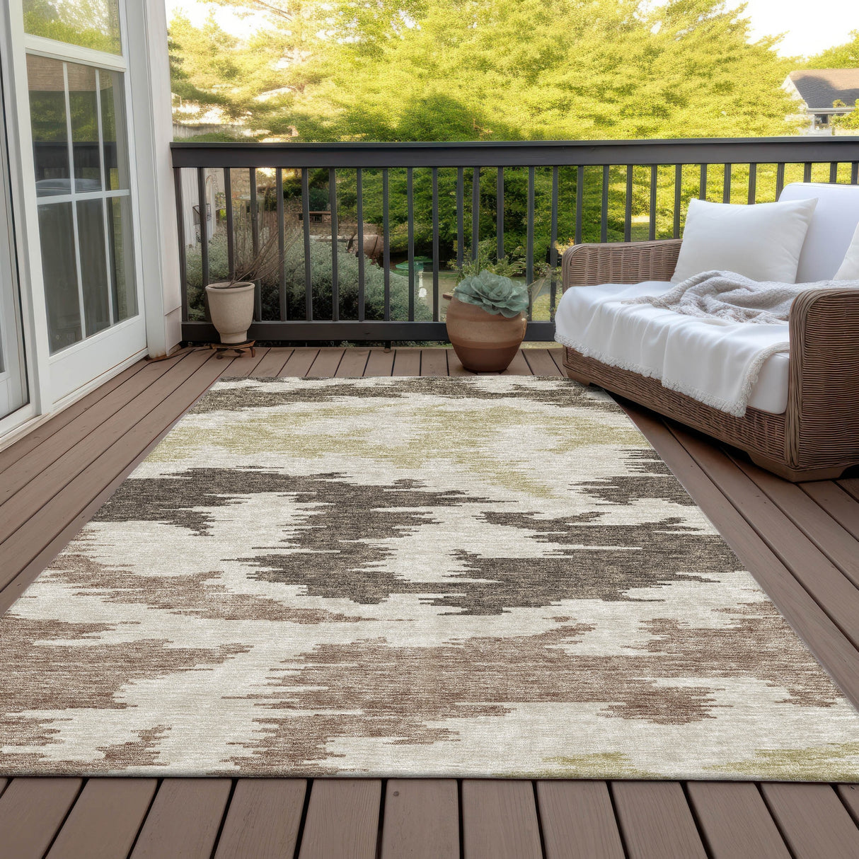 Machine Washable Indoor/ Outdoor Chantille Modern Boho Rug