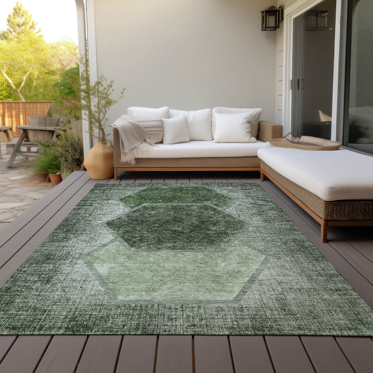 Machine Washable Indoor/ Outdoor Chantille Modern Boho Rug