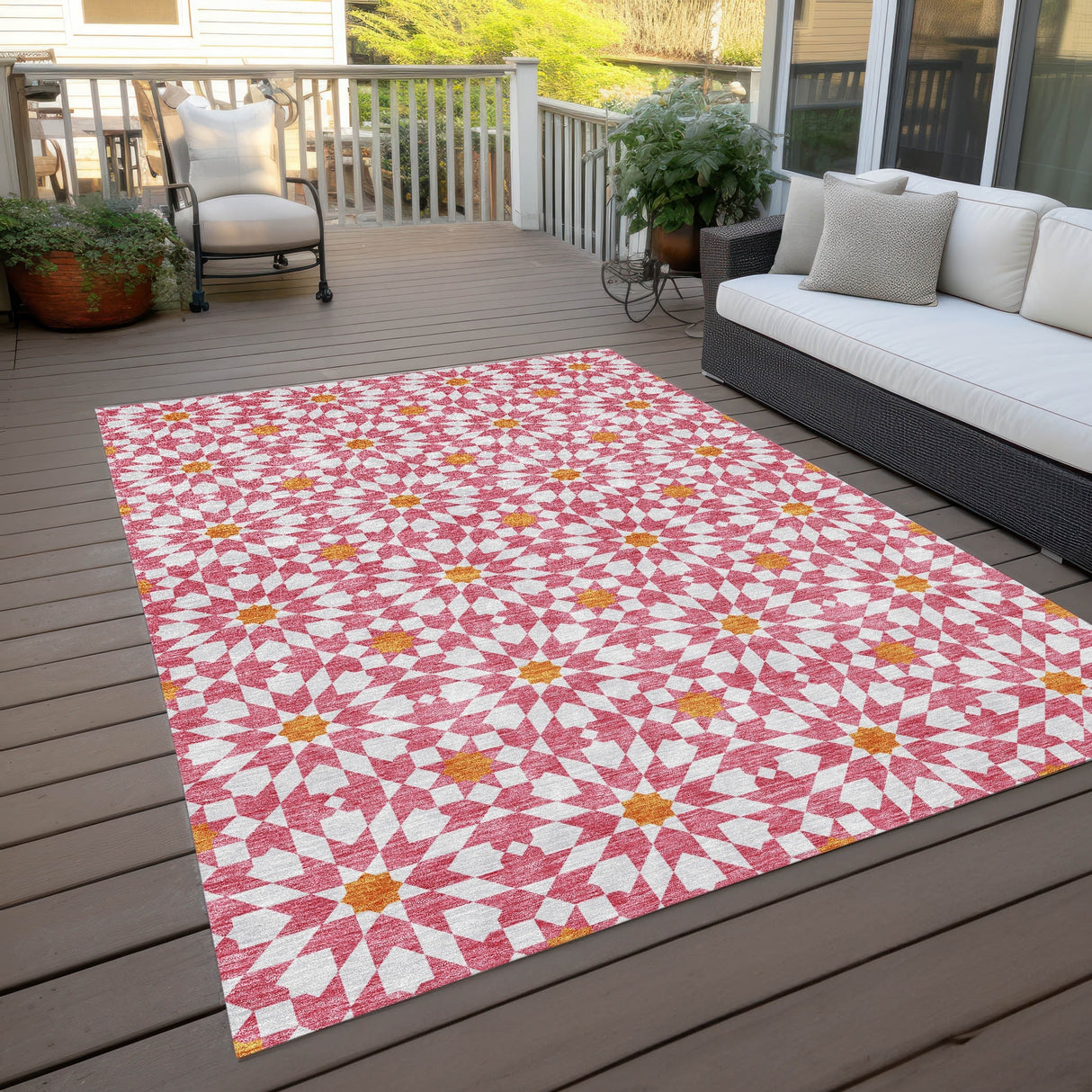 Machine Washable Indoor/ Outdoor Chantille Modern Boho Rug