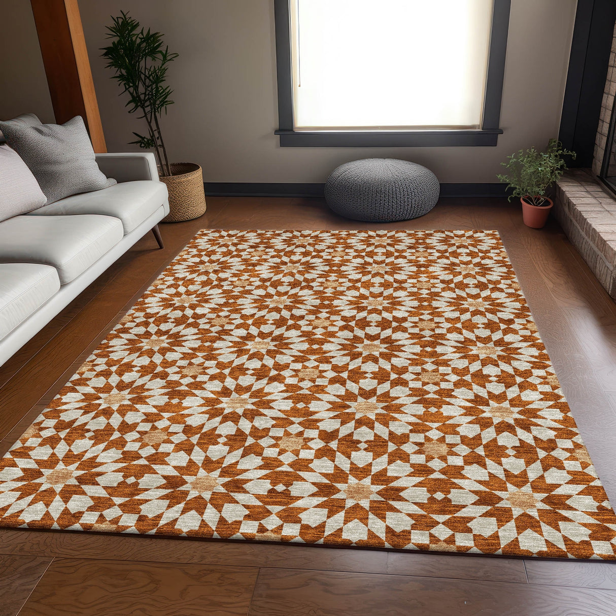 Machine Washable Indoor/ Outdoor Chantille Modern Boho Rug
