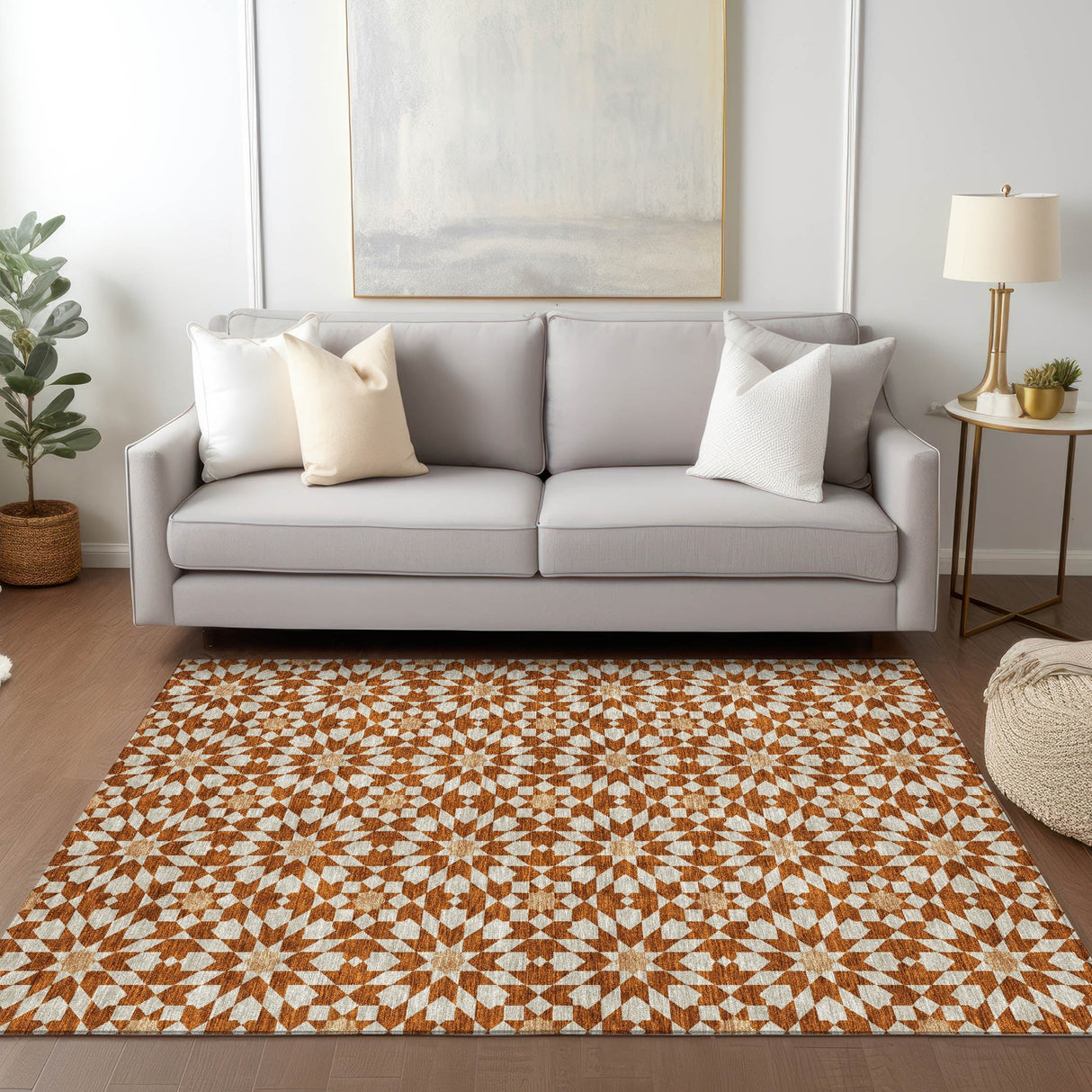 Machine Washable Indoor/ Outdoor Chantille Modern Boho Rug