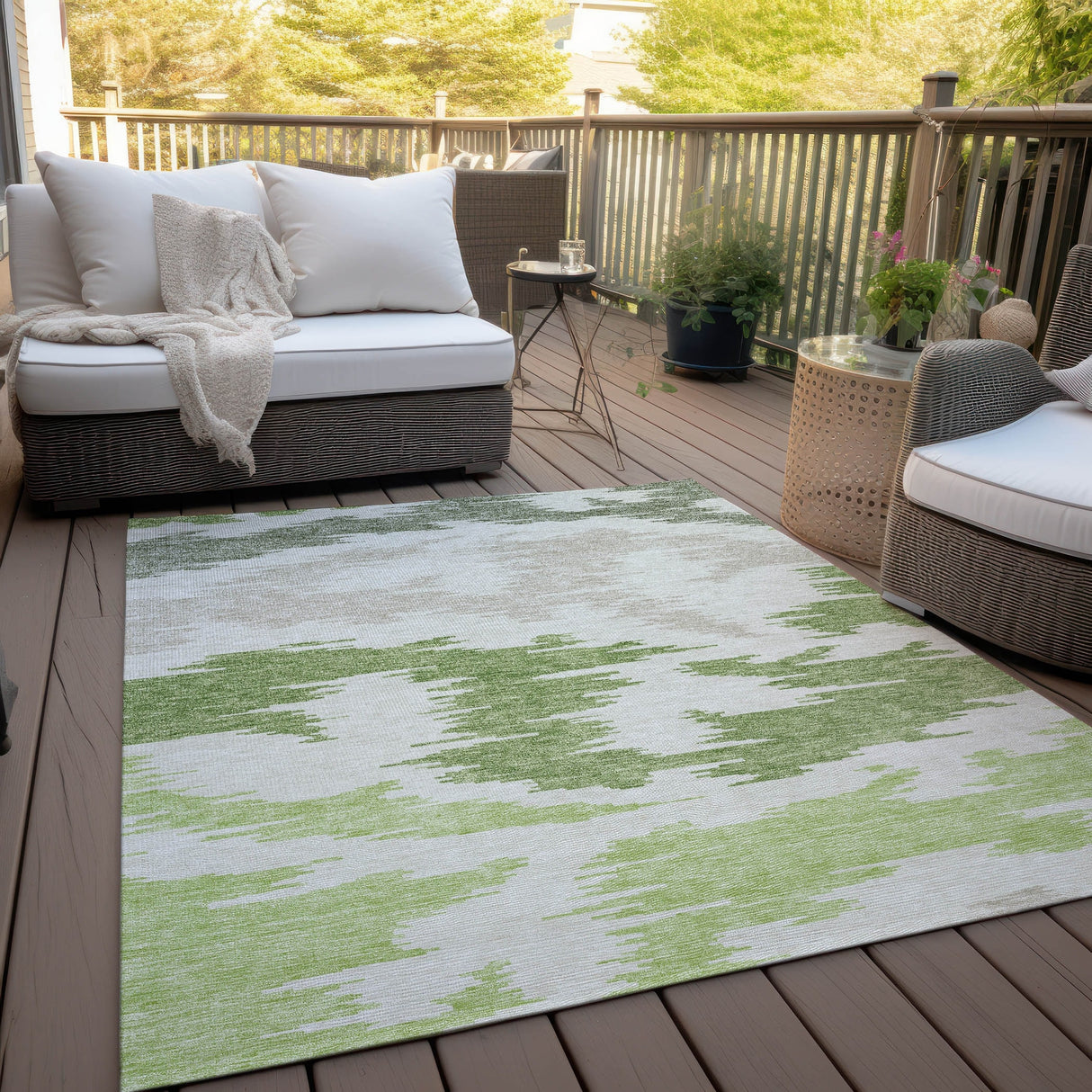 Machine Washable Indoor/ Outdoor Chantille Modern Boho Rug