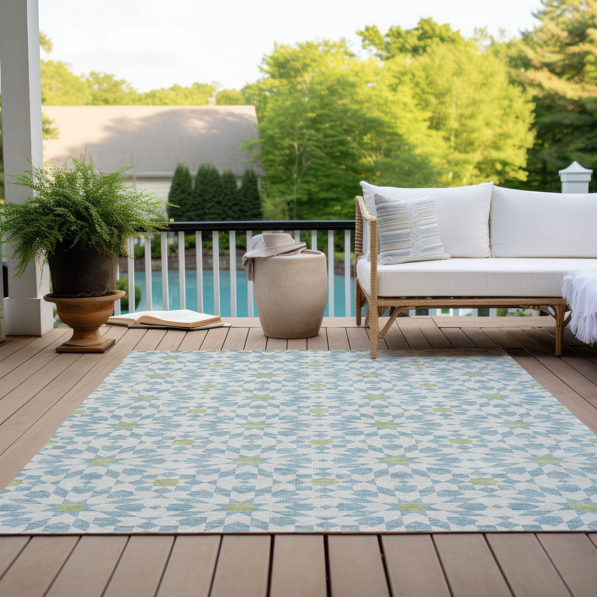Machine Washable Indoor/ Outdoor Chantille Modern Boho Rug