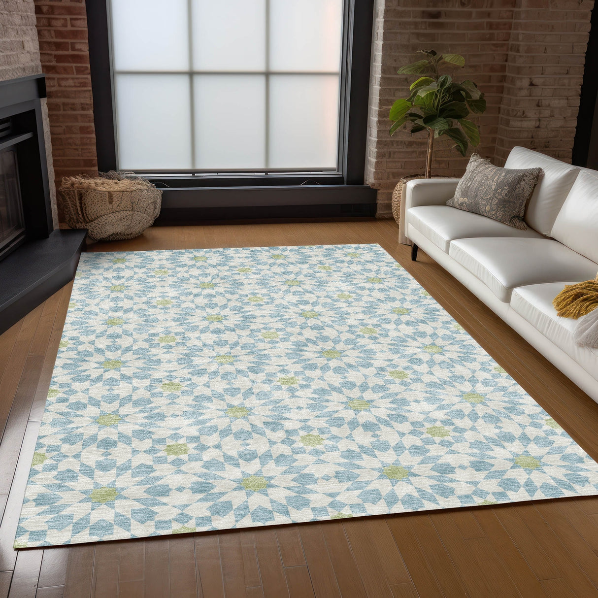 Machine Washable Indoor/ Outdoor Chantille Modern Boho Rug