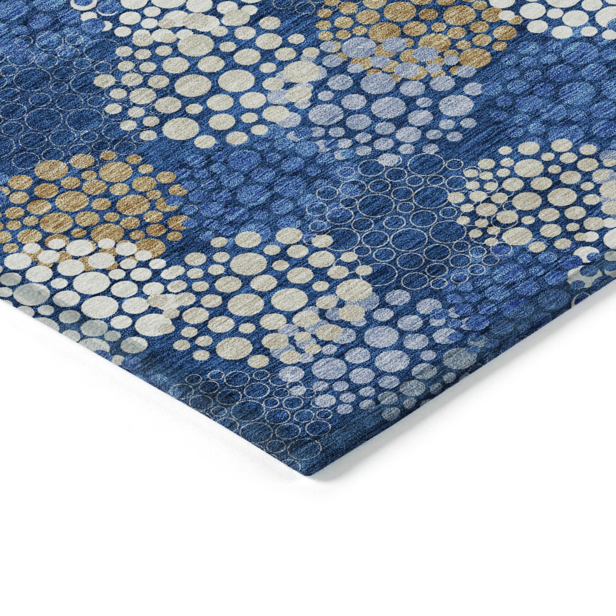 Machine Washable Indoor/ Outdoor Chantille Modern Bubbles Rug