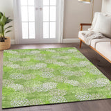 Machine Washable Indoor/ Outdoor Chantille Modern Bubbles Rug