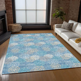 Machine Washable Indoor/ Outdoor Chantille Modern Bubbles Rug