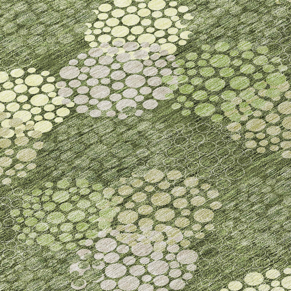 Machine Washable Indoor/ Outdoor Chantille Modern Bubbles Rug