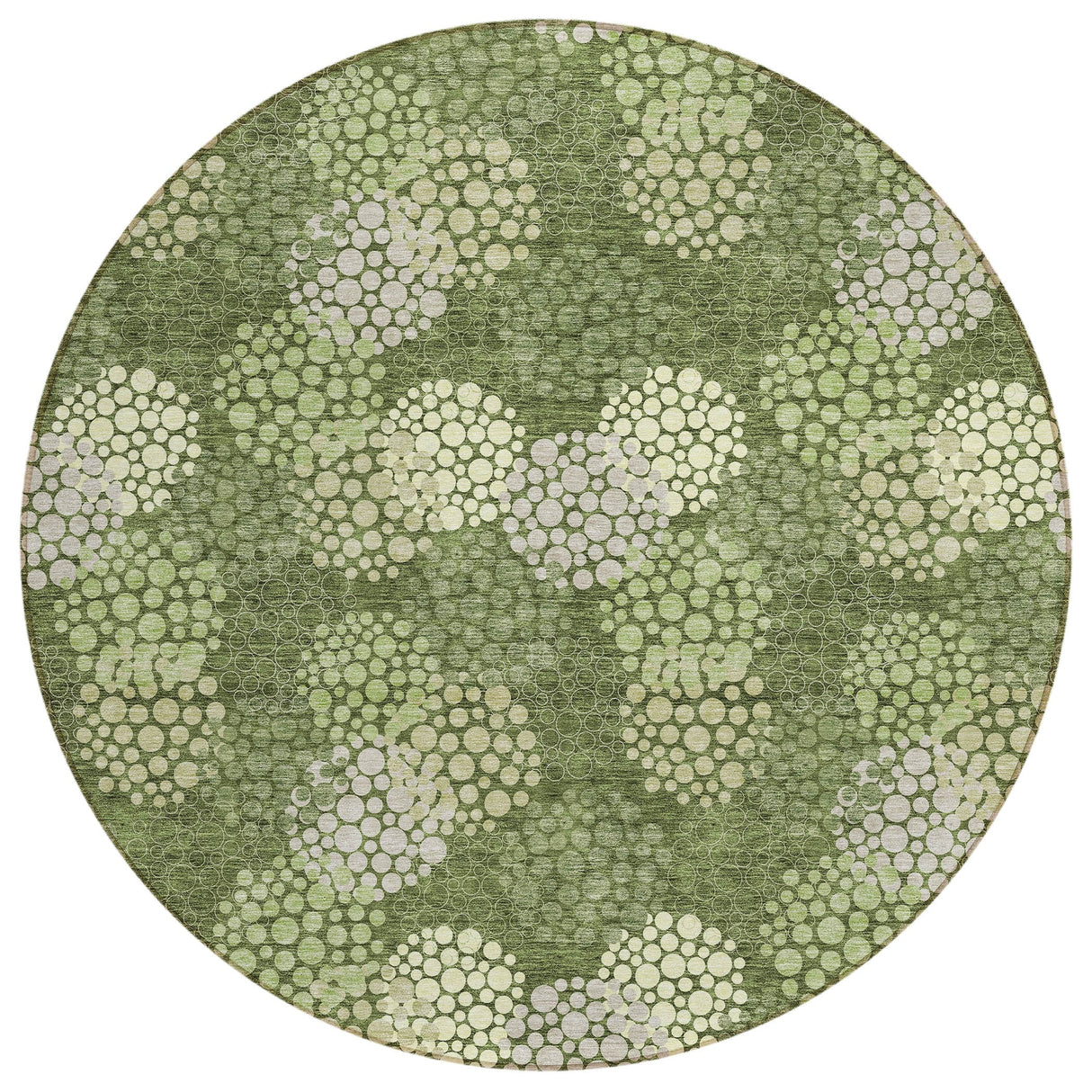 Machine Washable Indoor/ Outdoor Chantille Modern Bubbles Rug