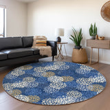 Machine Washable Indoor/ Outdoor Chantille Modern Bubbles Rug