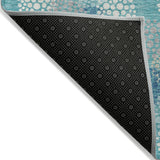 Machine Washable Indoor/ Outdoor Chantille Modern Bubbles Rug