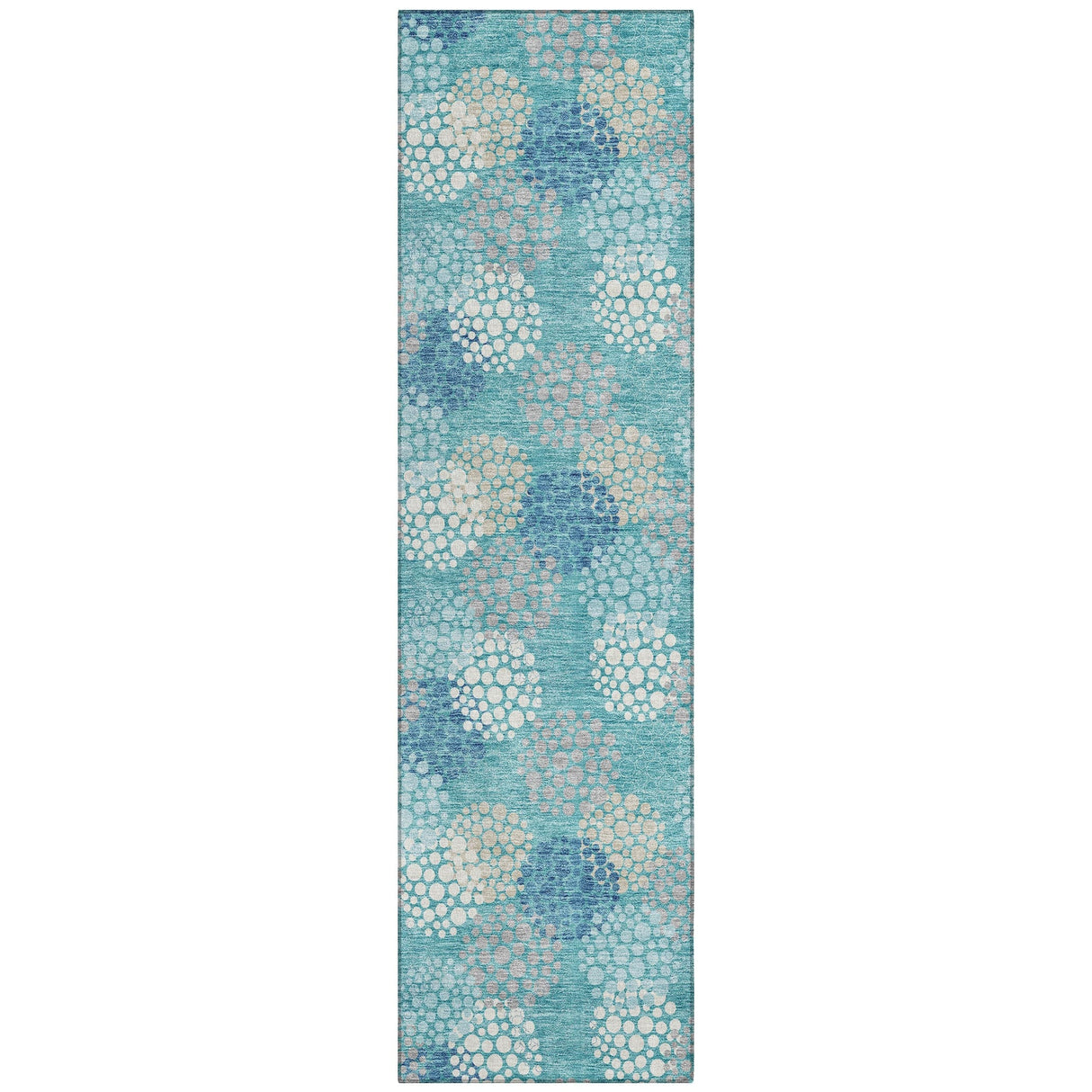 Machine Washable Indoor/ Outdoor Chantille Modern Bubbles Rug