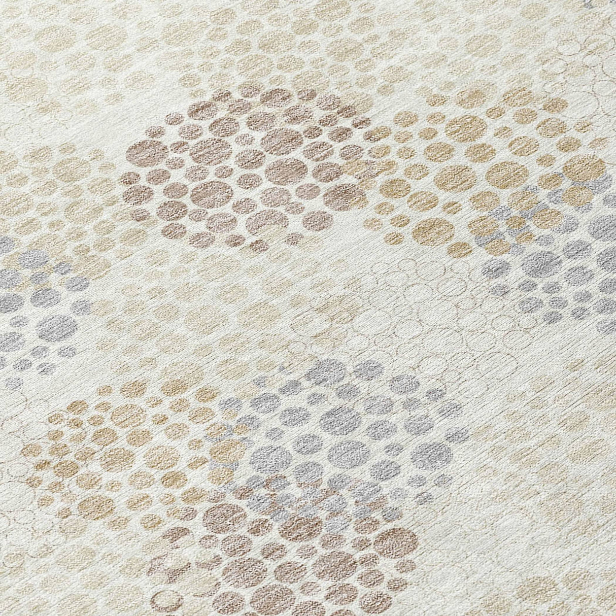Machine Washable Indoor/ Outdoor Chantille Modern Bubbles Rug