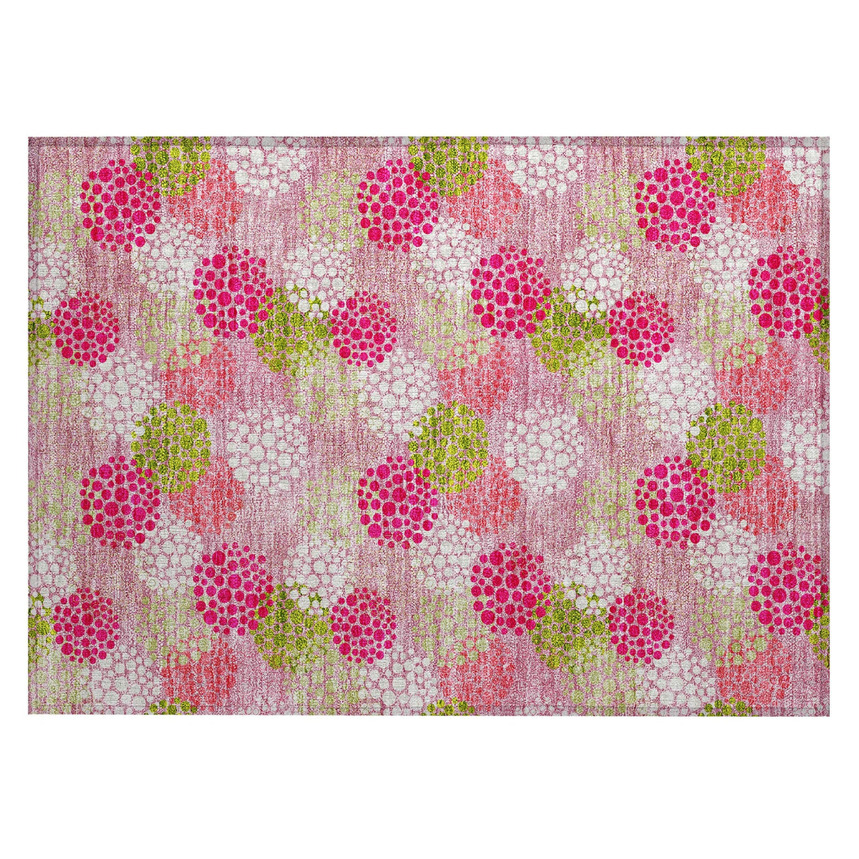 Machine Washable Indoor/ Outdoor Chantille Modern Bubbles Rug