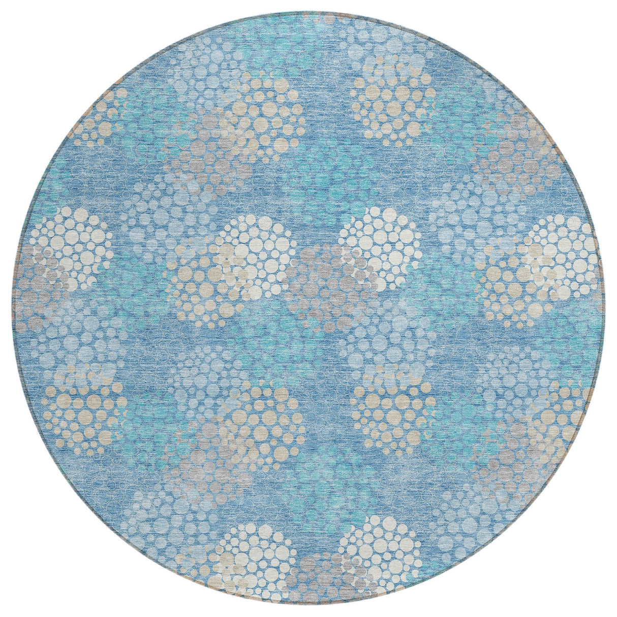 Machine Washable Indoor/ Outdoor Chantille Modern Bubbles Rug