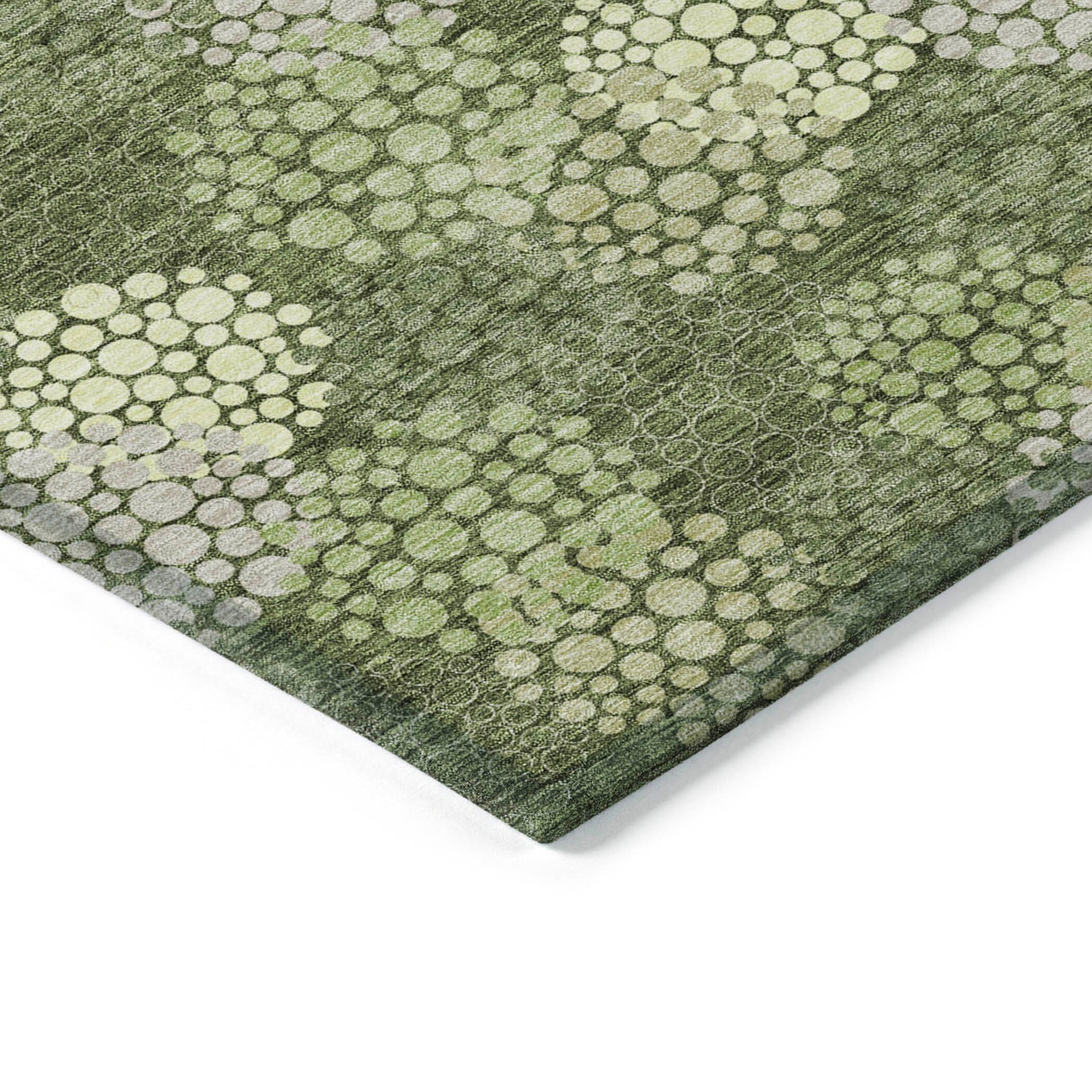 Machine Washable Indoor/ Outdoor Chantille Modern Bubbles Rug