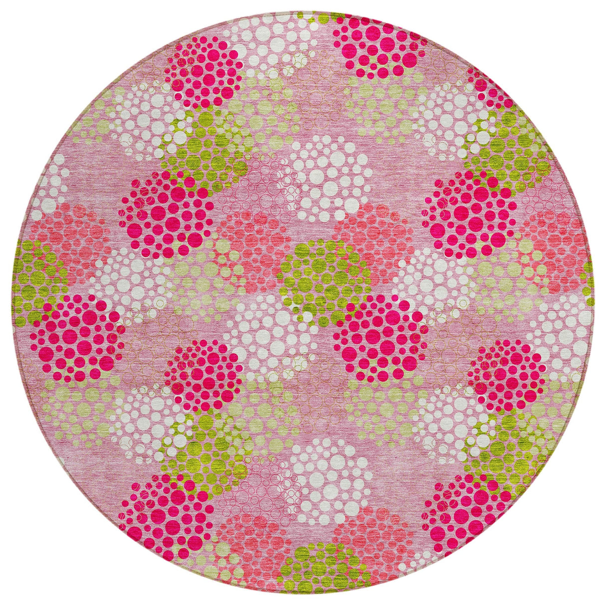 Machine Washable Indoor/ Outdoor Chantille Modern Bubbles Rug