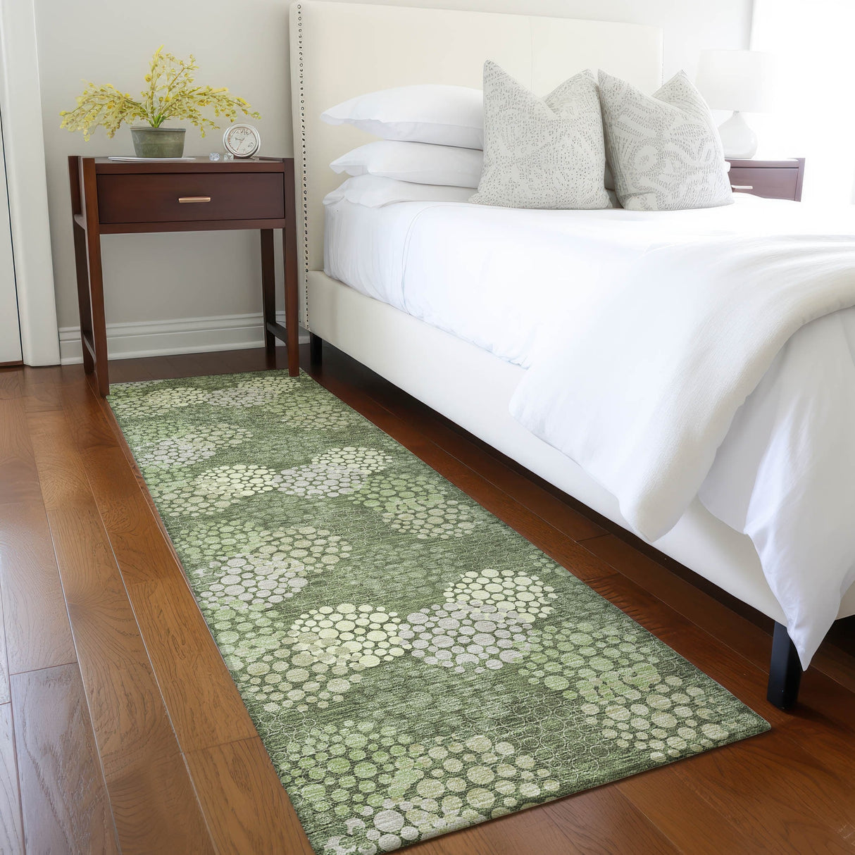 Machine Washable Indoor/ Outdoor Chantille Modern Bubbles Rug