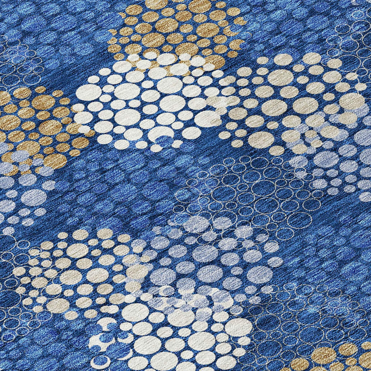 Machine Washable Indoor/ Outdoor Chantille Modern Bubbles Rug