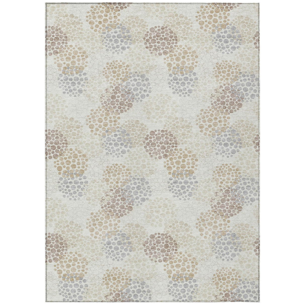 Machine Washable Indoor/ Outdoor Chantille Modern Bubbles Rug